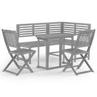 vidaXL 4-tlg. Bistro-Set Massivholz Akazie Grau