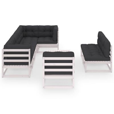 vidaXL 9-tlg. Garten-Lounge-Set mit Kissen Massivholz Kiefer