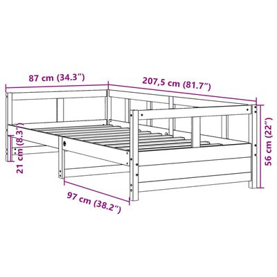 vidaXL Tagesbett ohne Matratze Weiß 80x200 cm Massivholz Kiefer