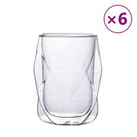 vidaXL Doppelwandige Glasbecher 6 Stk. 350 ml