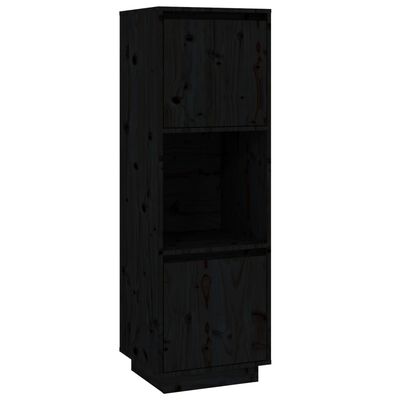 vidaXL Highboard Schwarz 38x35x117 cm Massivholz Kiefer