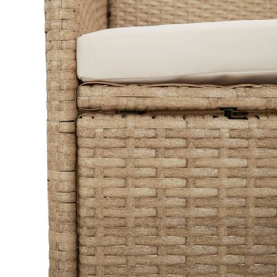 vidaXL 3-tlg. Garten-Essgruppe mit Kissen Beige Poly Rattan