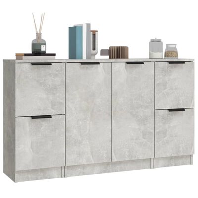 vidaXL Sideboards 3 Stk. Betongrau Holzwerkstoff