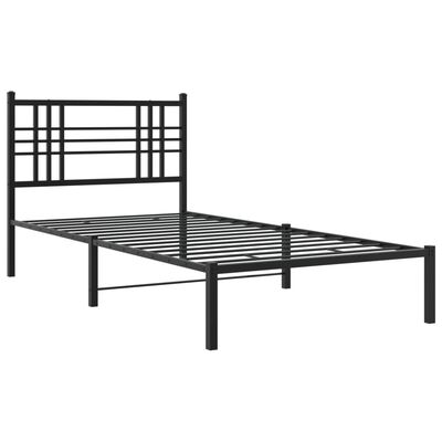 vidaXL Bettgestell mit Kopfteil Metall Schwarz 100x200 cm