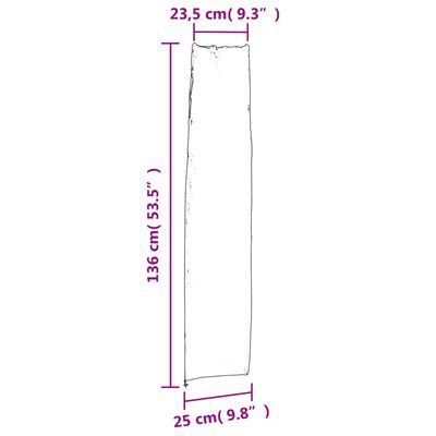 vidaXL Sonnenschirm-Schutzhülle Schwarz 136x25/23,5 cm 420D Oxford