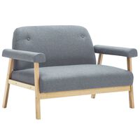 vidaXL 2-Sitzer-Sofa Stoff Hellgrau