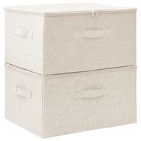 vidaXL Aufbewahrungsboxen 2 Stk. Stoff 43x34x23 cm Creme