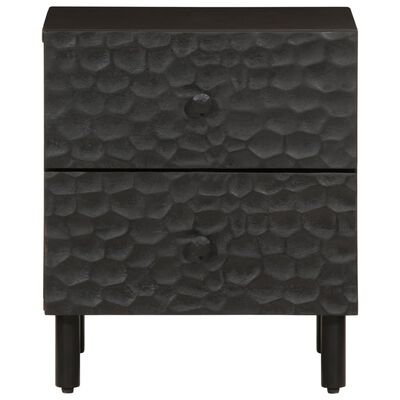 vidaXL Nachttisch Schwarz 40x33x46 cm Massivholz Mango