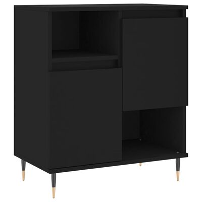 vidaXL Sideboards 2 Stk. Schwarz Holzwerkstoff