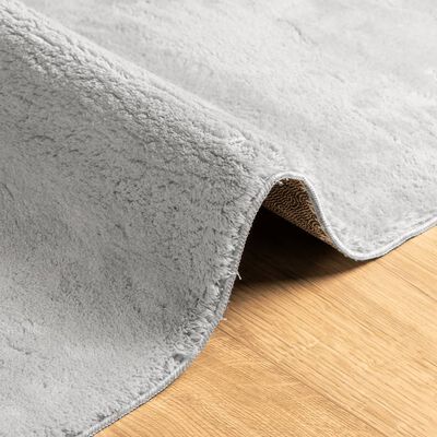 vidaXL Teppich HUARTE Kurzflor Weich und Waschbar Grau 80x150 cm