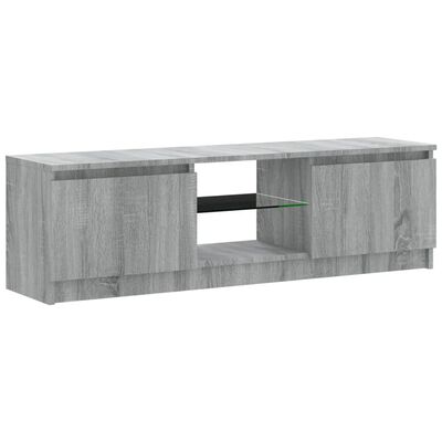 vidaXL TV-Schrank mit LED-Leuchten Grau Sonoma 120x30x35,5 cm