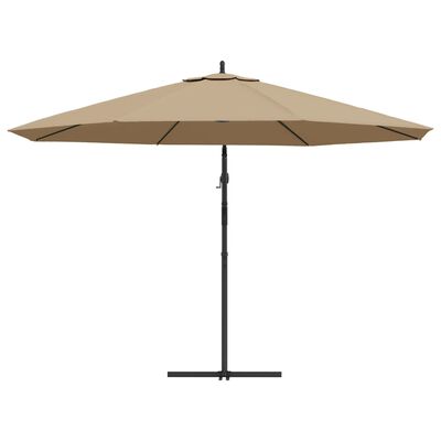 vidaXL Ampelschirm mit Aluminium-Mast 350 cm Taupe