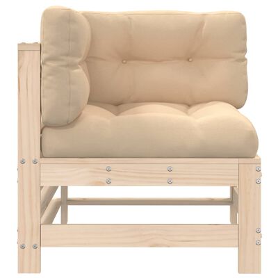 vidaXL Ecksofa mit Kissen Massivholz Kiefer