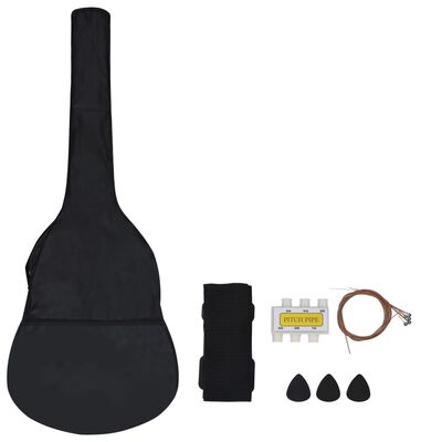 vidaXL 8-tlg. Klassikgitarren-Set für Anfänger Schwarz 1/2 34"