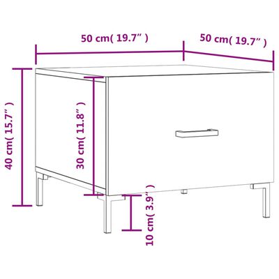 vidaXL Couchtisch Grau Sonoma 50x50x40 cm Holzwerkstoff