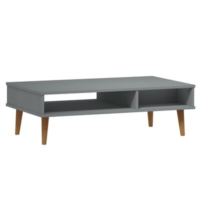 vidaXL Couchtisch MOLDE Grau 100x55x31 cm Massivholz Kiefer