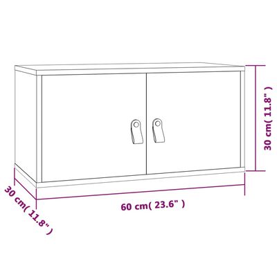 vidaXL Wandschrank 60x30x30 cm Massivholz Kiefer