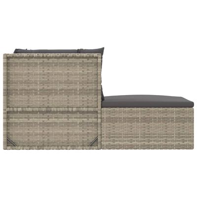 vidaXL 5-tlg. Garten-Lounge-Set mit Kissen Grau Poly Rattan