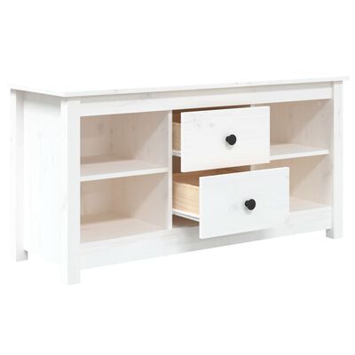 vidaXL TV-Schrank Weiß 103x36,5x52 cm Massivholz Kiefer