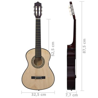 vidaXL Klassische Gitarre für Anfänger und Kinder 1/2 34" Lindenholz