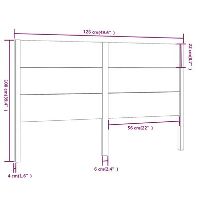 vidaXL Kopfteil Weiß 126x4x100 cm Massivholz Kiefer