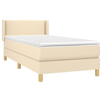 vidaXL Boxspringbett mit Matratze Creme 80x200 cm Stoff