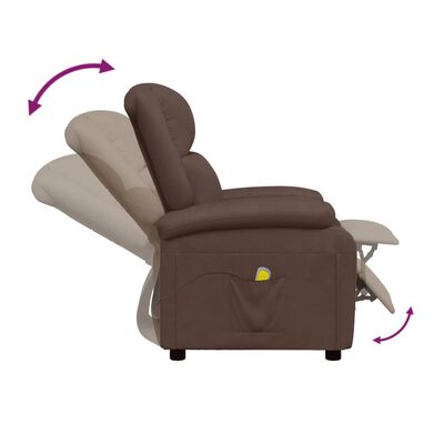 vidaXL Massagesessel Braun Kunstleder