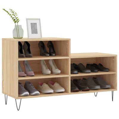 vidaXL Schuhregal Sonoma-Eiche 102x36x60 cm Holzwerkstoff