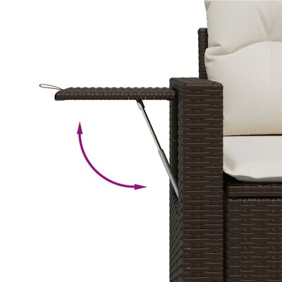 vidaXL 5-tlg. Garten-Sofagarnitur mit Kissen Braun Poly Rattan