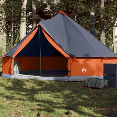 vidaXL Tipi-Familienzelt 6 Personen Grau und Orange Wasserdicht