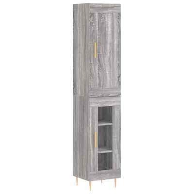 vidaXL Highboard Grau Sonoma 34,5x34x180 cm Holzwerkstoff