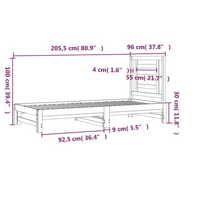 vidaXL Tagesbett Ausziehbar Honigbraun 2x(90x200) cm Massivholz Kiefer