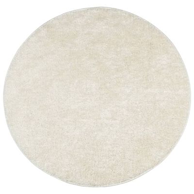 vidaXL Teppich ISTAN Hochflor Glänzend Creme Ø 100 cm