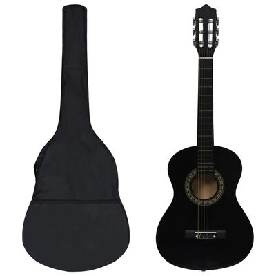 vidaXL 8-tlg. Klassikgitarren-Set für Anfänger Schwarz 1/2 34"