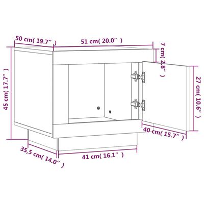 vidaXL Couchtisch Grau Sonoma 51x50x45 cm Holzwerkstoff