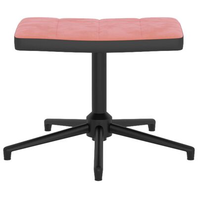 vidaXL Relaxsessel mit Hocker Rosa Samt und PVC