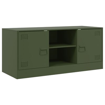 vidaXL TV-Schrank Olivgrün 99x39x44 cm Stahl