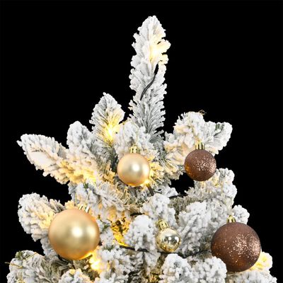 vidaXL Künstlicher Weihnachtsbaum Klappbar 300 LEDs & Kugeln 180 cm