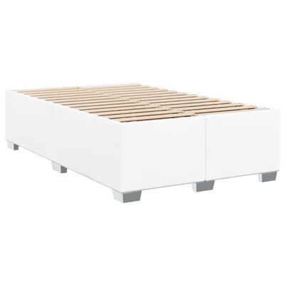 vidaXL Boxspringbett mit Matratze Weiß 120x200 cm Kunstleder