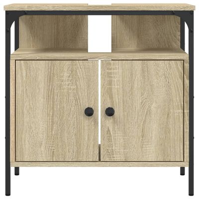 vidaXL Waschbeckenunterschrank Sonoma-Eiche 60x30x60 cm Holzwerkstoff