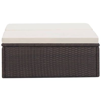 vidaXL 2-tlg. Garten-Lounge-Set mit Auflagen Poly Rattan Braun