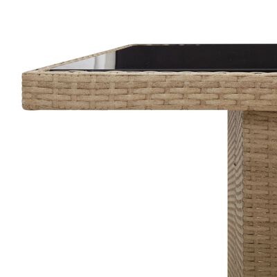 vidaXL 9-tlg. Garten-Essgruppe mit Kissen Beige Poly Rattan