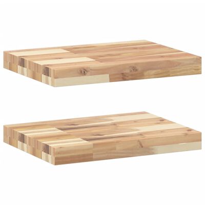 vidaXL Schweberegale 2 Stk. 60x30x4 cm Massivholz Akazie Unbehandelt