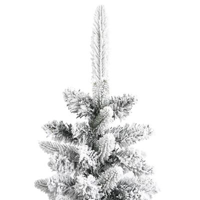 vidaXL Künstlicher Weihnachtsbaum Beschneit Schlank 180 cm PVC&PE