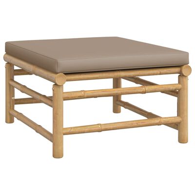 vidaXL 11-tlg. Garten-Lounge-Set mit Kissen Taupe Bambus