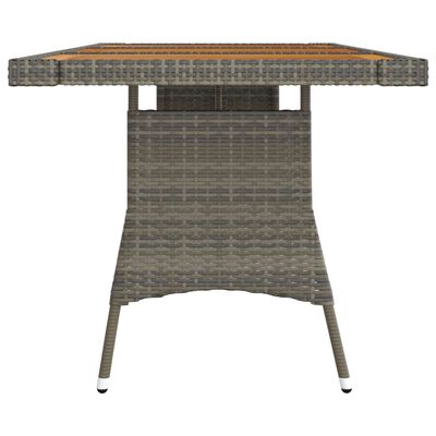 vidaXL Gartentisch Grau 160x70x72 cm Poly Rattan & Massivholz Akazie