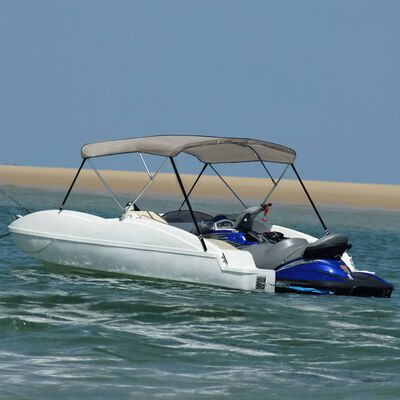 vidaXL 3-Bow Bimini-Top Grau 183x180x137 cm