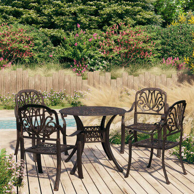 vidaXL 5-tlg. Bistro-Set Aluminiumguss Bronzen