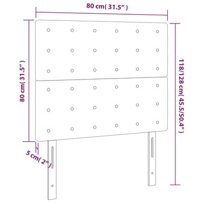 vidaXL LED Kopfteil Schwarz 80x5x118/128 cm Stoff