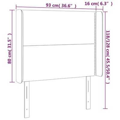 vidaXL Kopfteil mit Ohren Dunkelbraun 93x16x118/128 cm Stoff